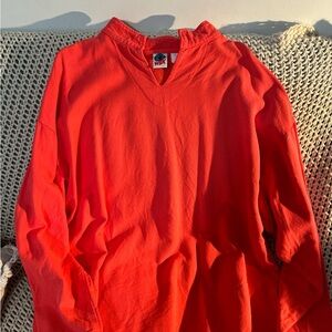 WEK Vintage Bold Reddish Orange Women's Sweatshirt Oversized 100% Cotton USA
